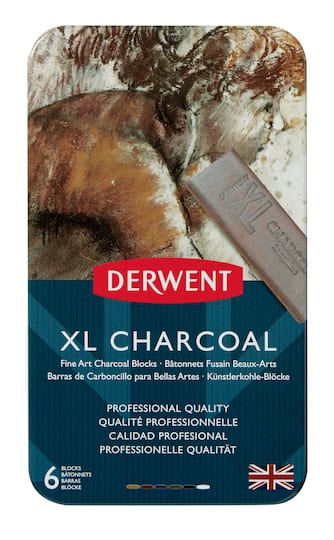 Derwent® XL Charcoal 6 Color Tin Set